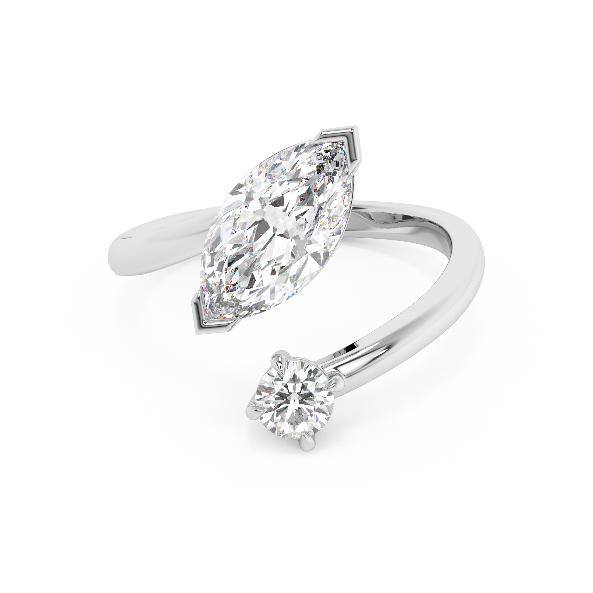 Emerald Solitaire Lab Grown Diamond Engagement Ring