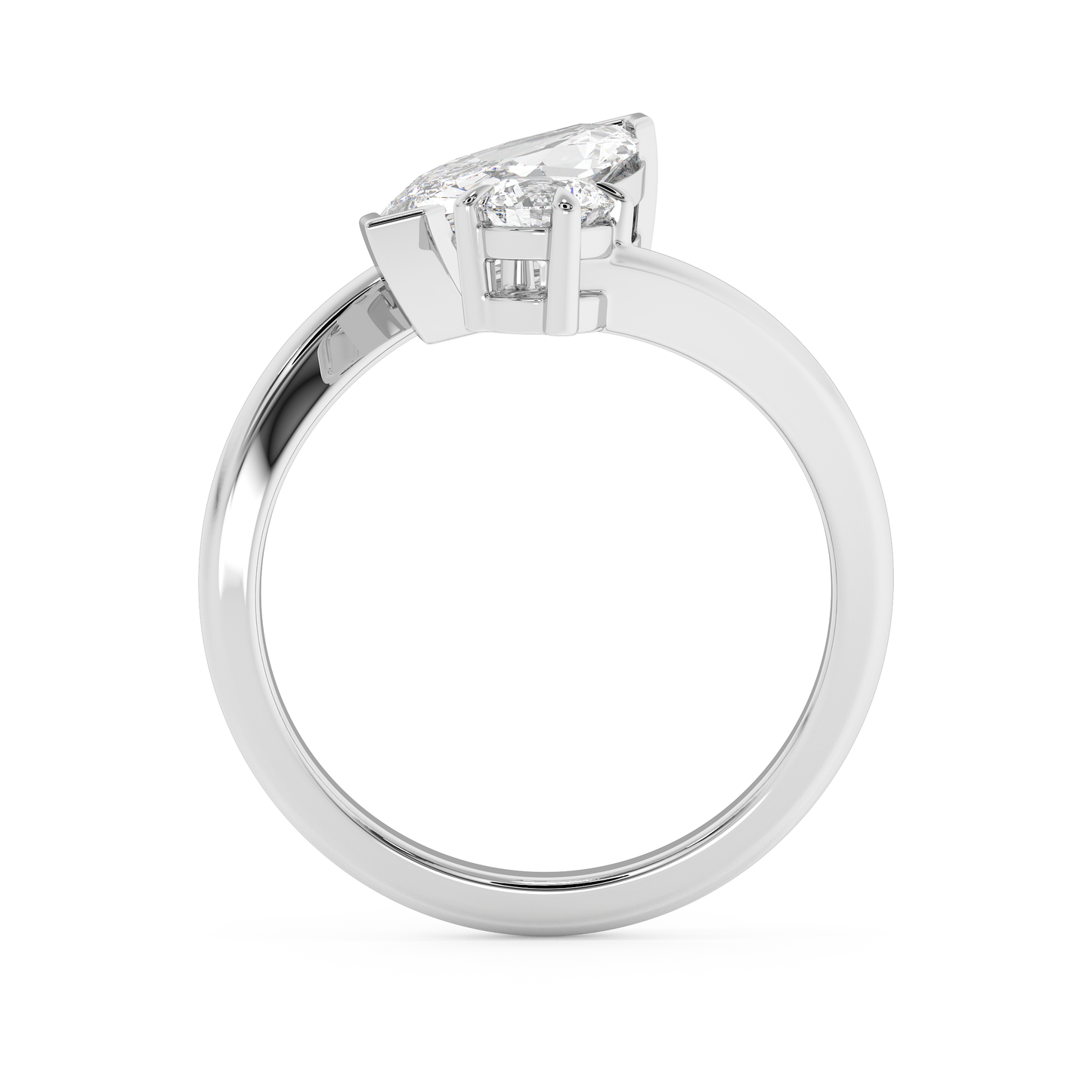Emerald Solitaire Lab Grown Diamond Engagement Ring