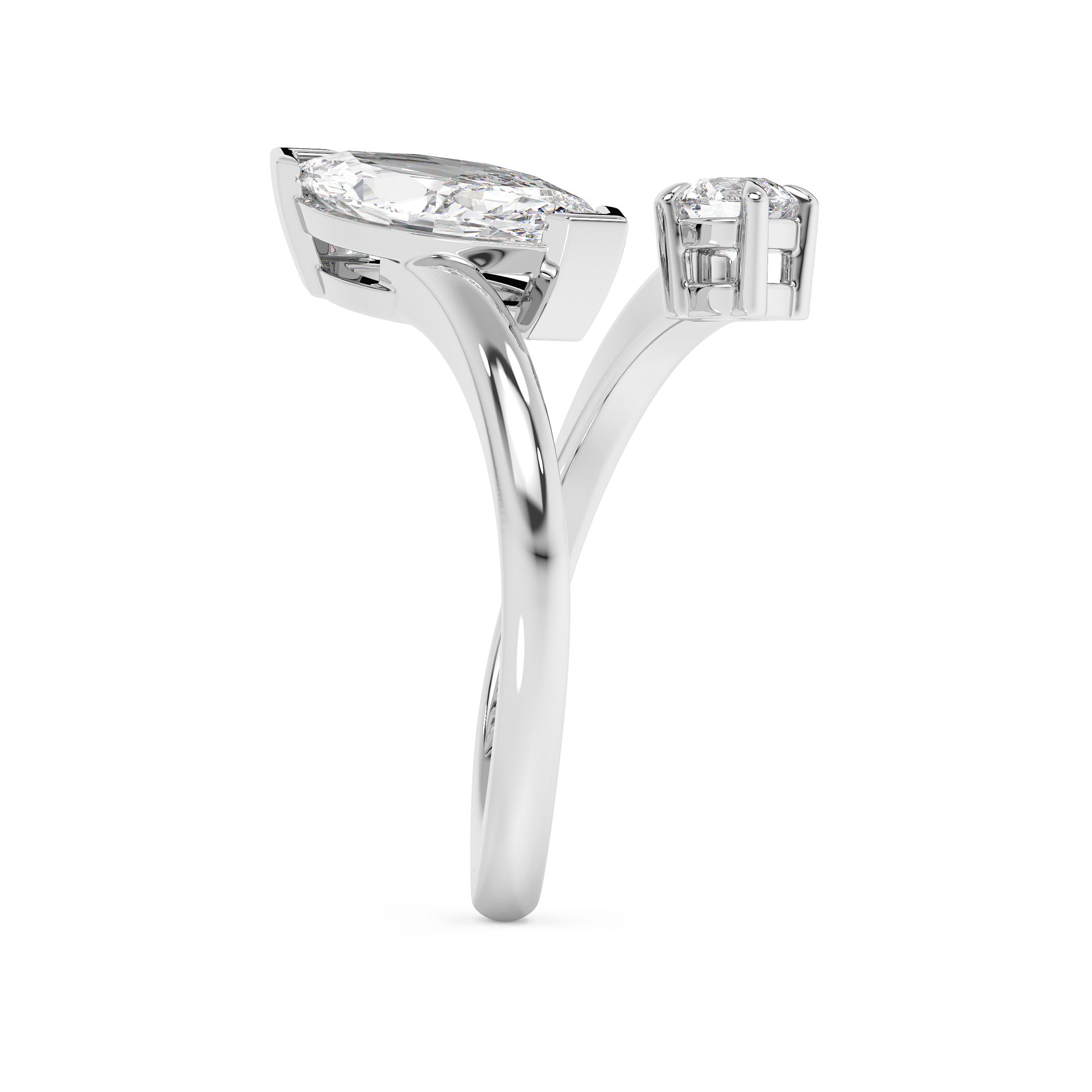 Emerald Solitaire Lab Grown Diamond Engagement Ring