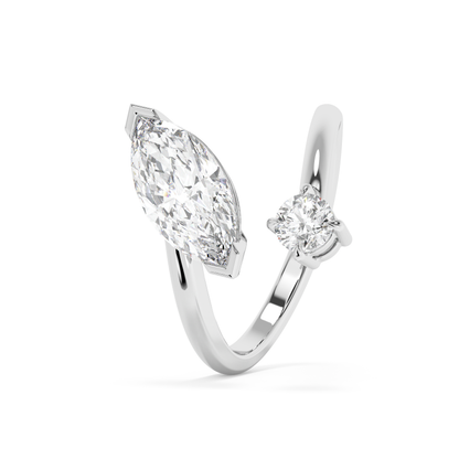 Emerald Solitaire Lab Grown Diamond Engagement Ring