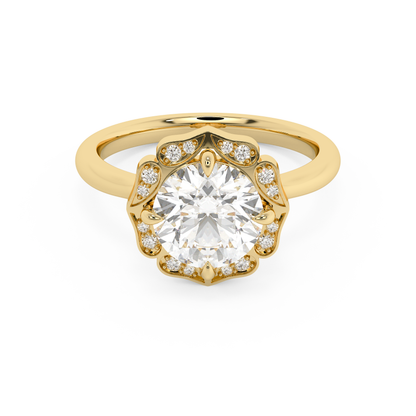 Emerald Solitaire Lab Grown Diamond Engagement Ring