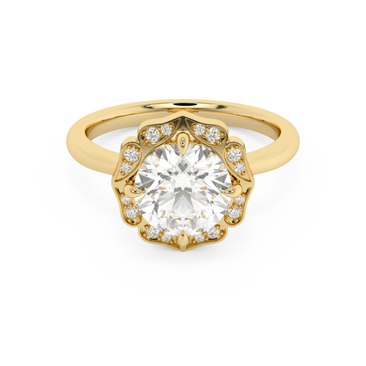 Emerald Solitaire Lab Grown Diamond Engagement Ring