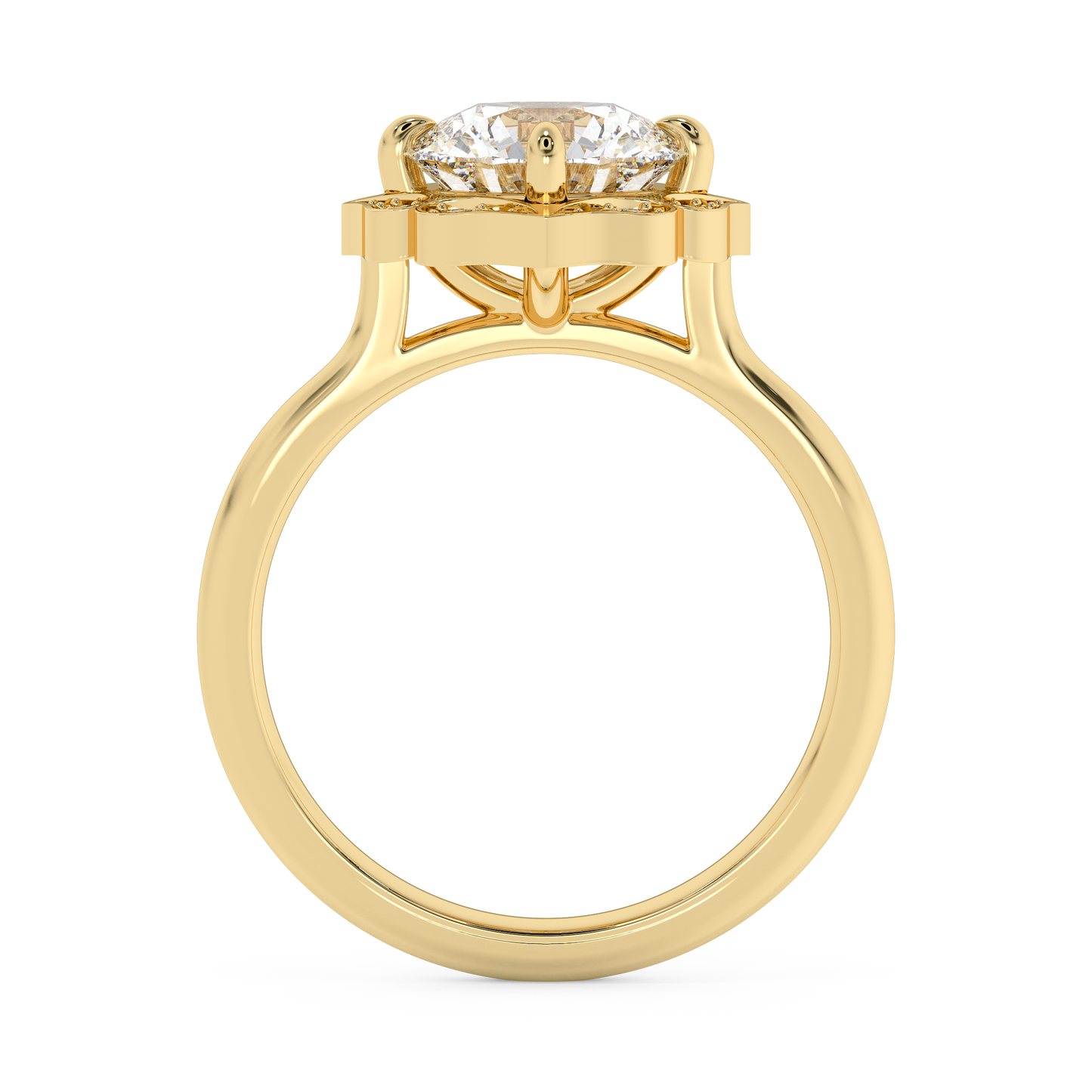 Emerald Solitaire Lab Grown Diamond Engagement Ring