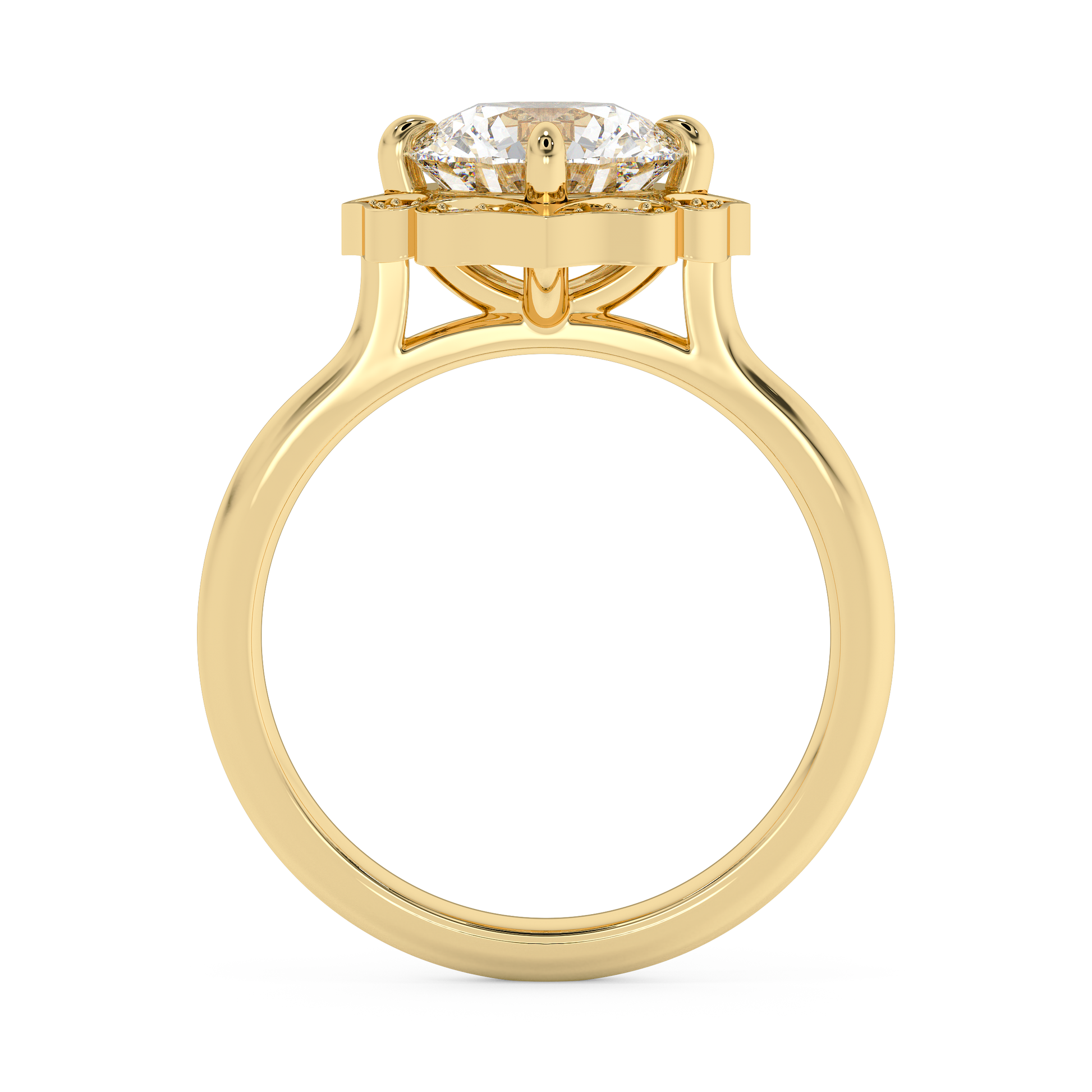Emerald Solitaire Lab Grown Diamond Engagement Ring