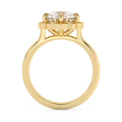 Emerald Solitaire Lab Grown Diamond Engagement Ring
