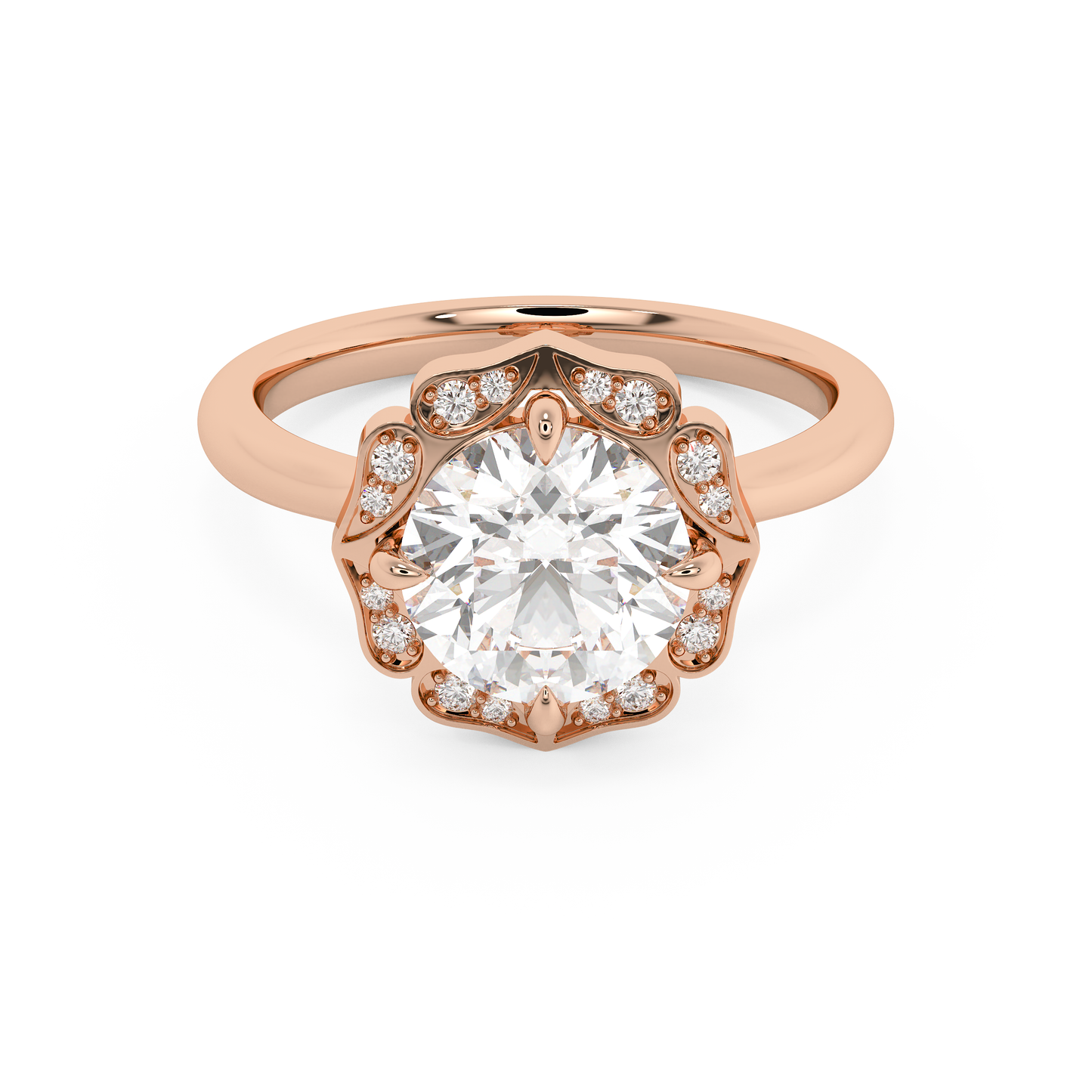 Emerald Solitaire Lab Grown Diamond Engagement Ring