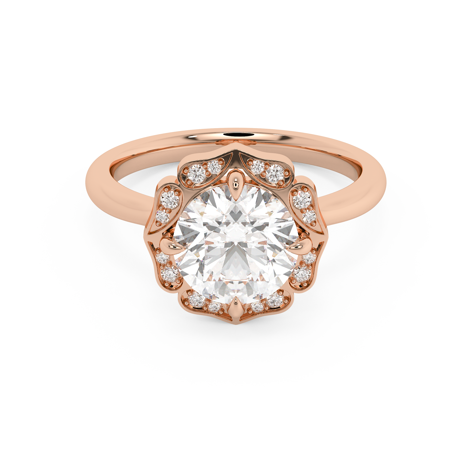 Emerald Solitaire Lab Grown Diamond Engagement Ring
