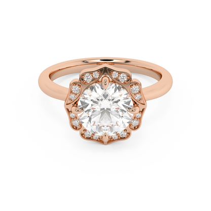 Emerald Solitaire Lab Grown Diamond Engagement Ring