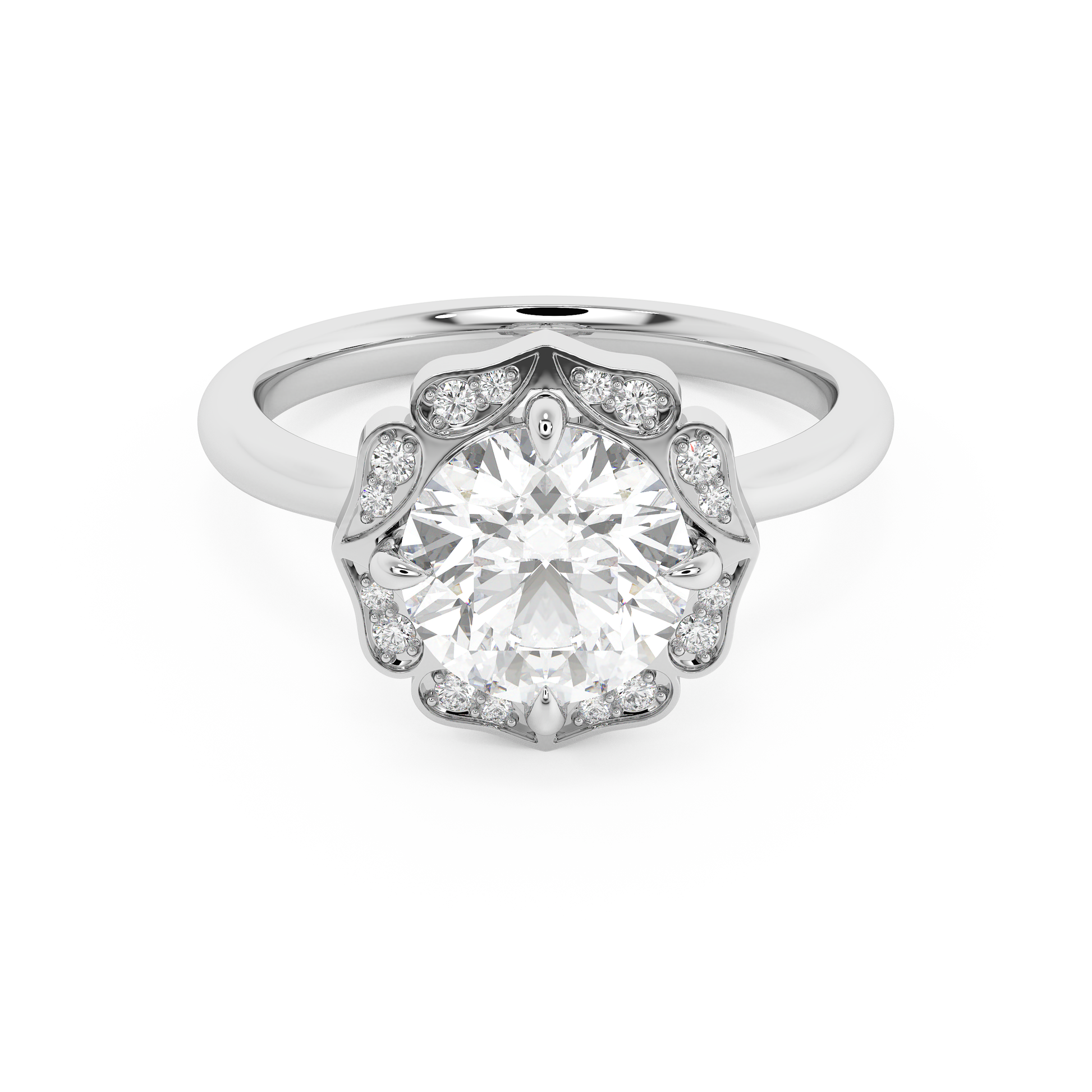 Emerald Solitaire Lab Grown Diamond Engagement Ring