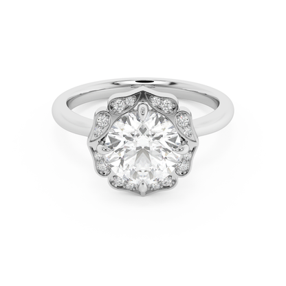 Emerald Solitaire Lab Grown Diamond Engagement Ring