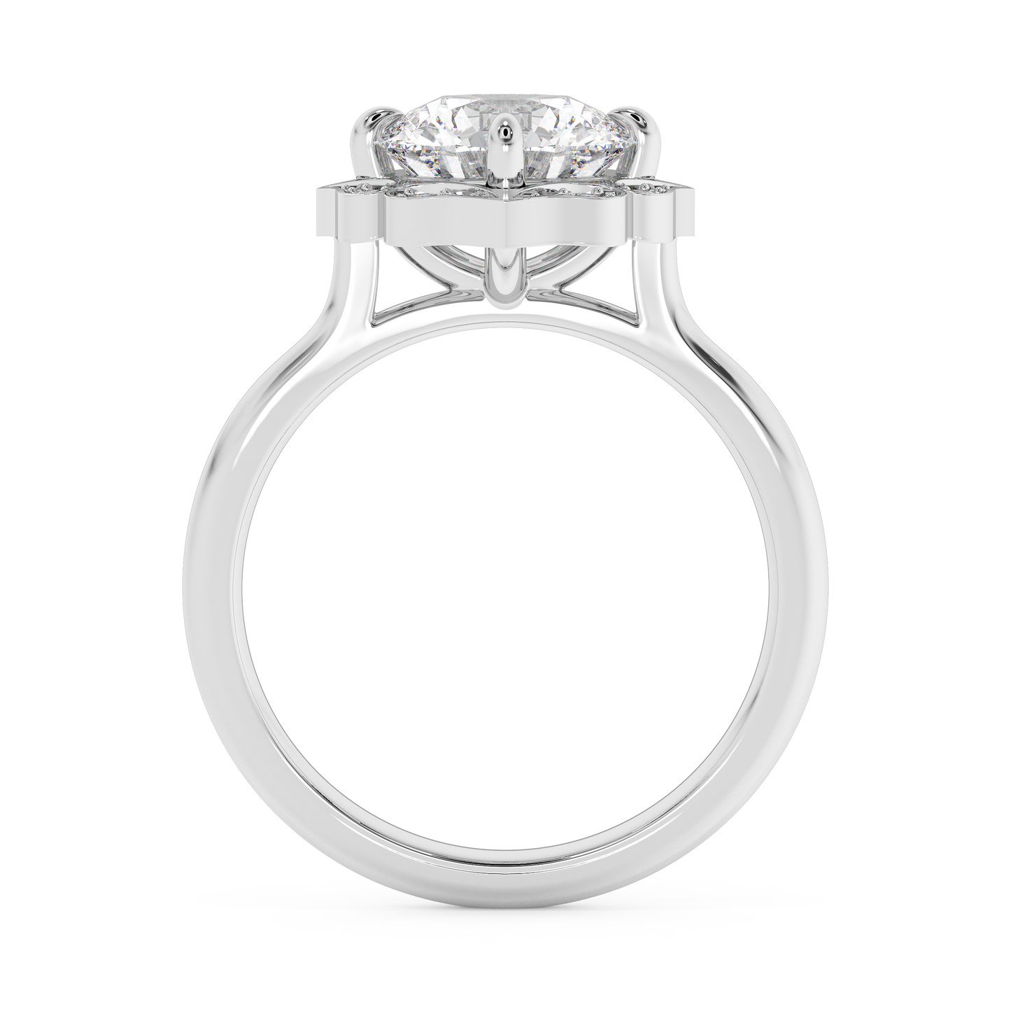 Emerald Solitaire Lab Grown Diamond Engagement Ring
