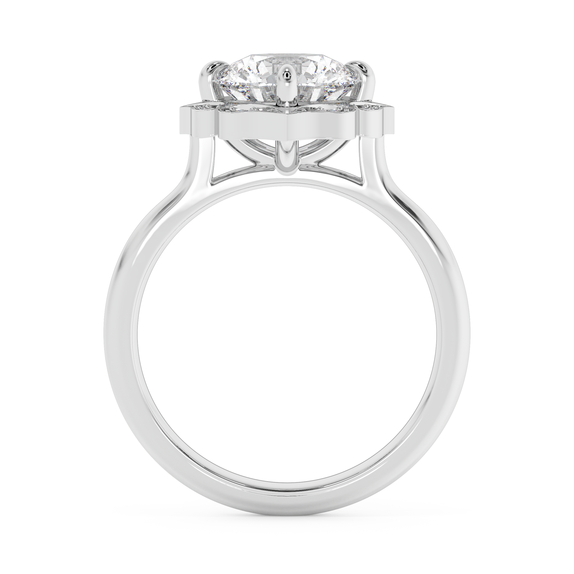 Emerald Solitaire Lab Grown Diamond Engagement Ring