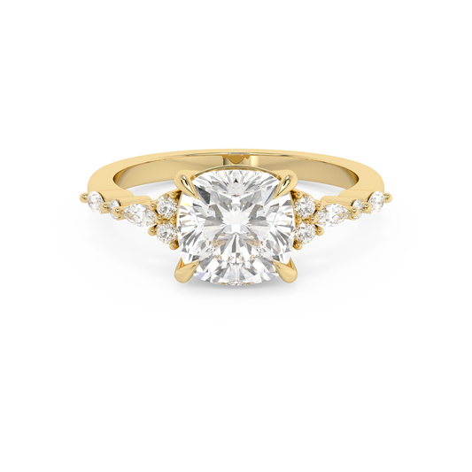 Emerald Solitaire Lab Grown Diamond Engagement Ring