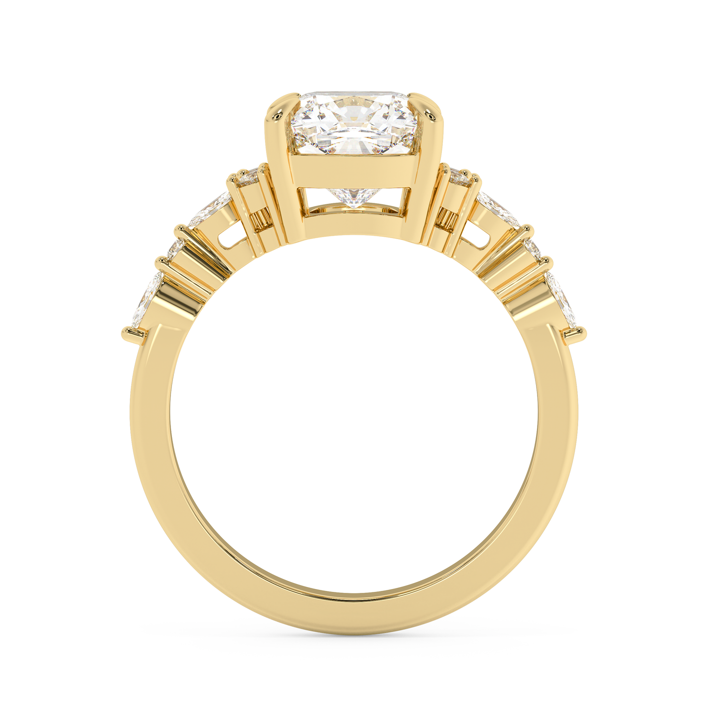 Emerald Solitaire Lab Grown Diamond Engagement Ring