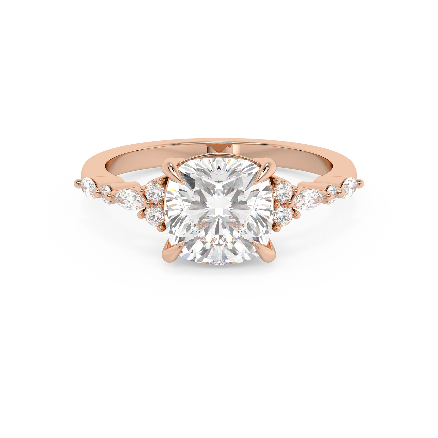 Emerald Solitaire Lab Grown Diamond Engagement Ring