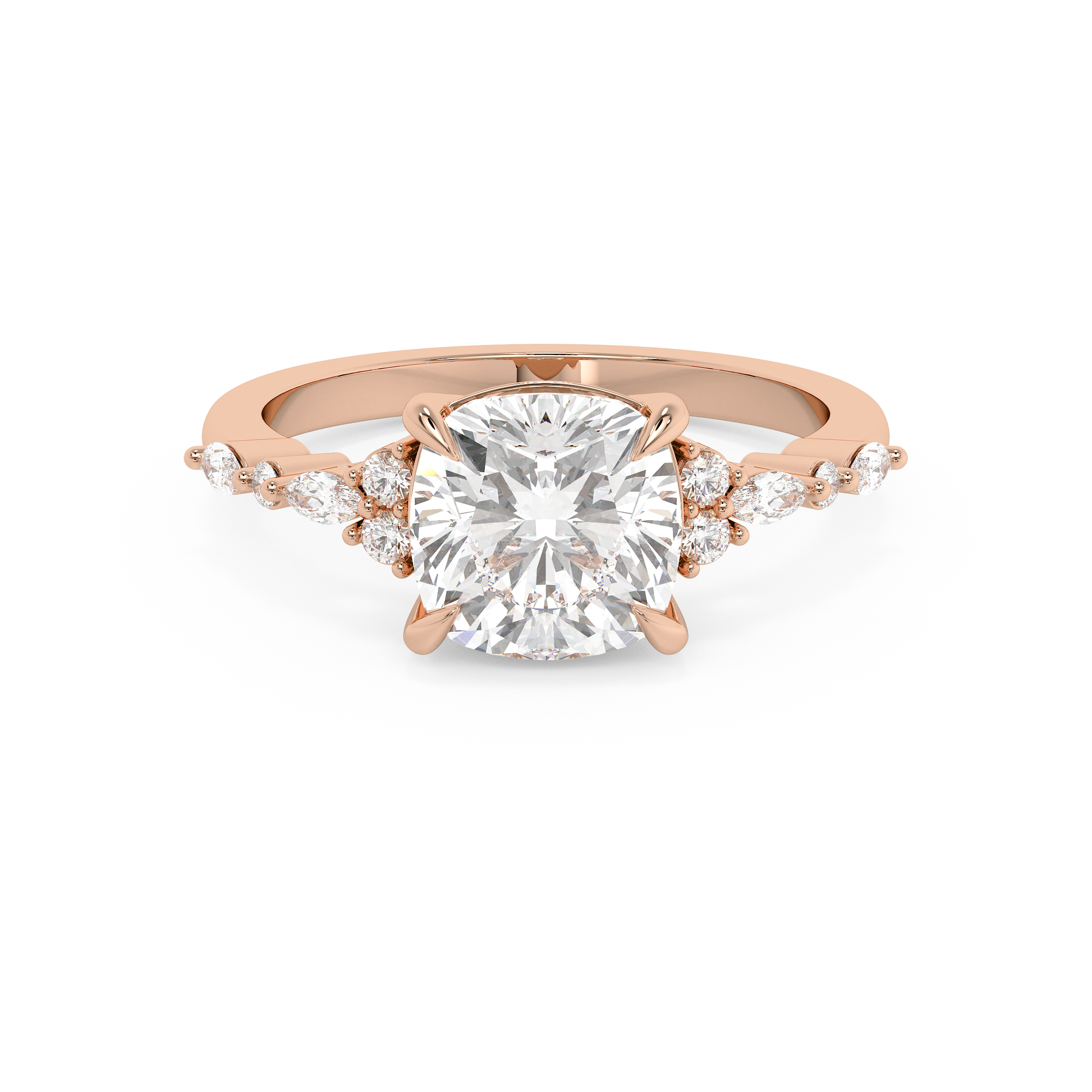 Emerald Solitaire Lab Grown Diamond Engagement Ring