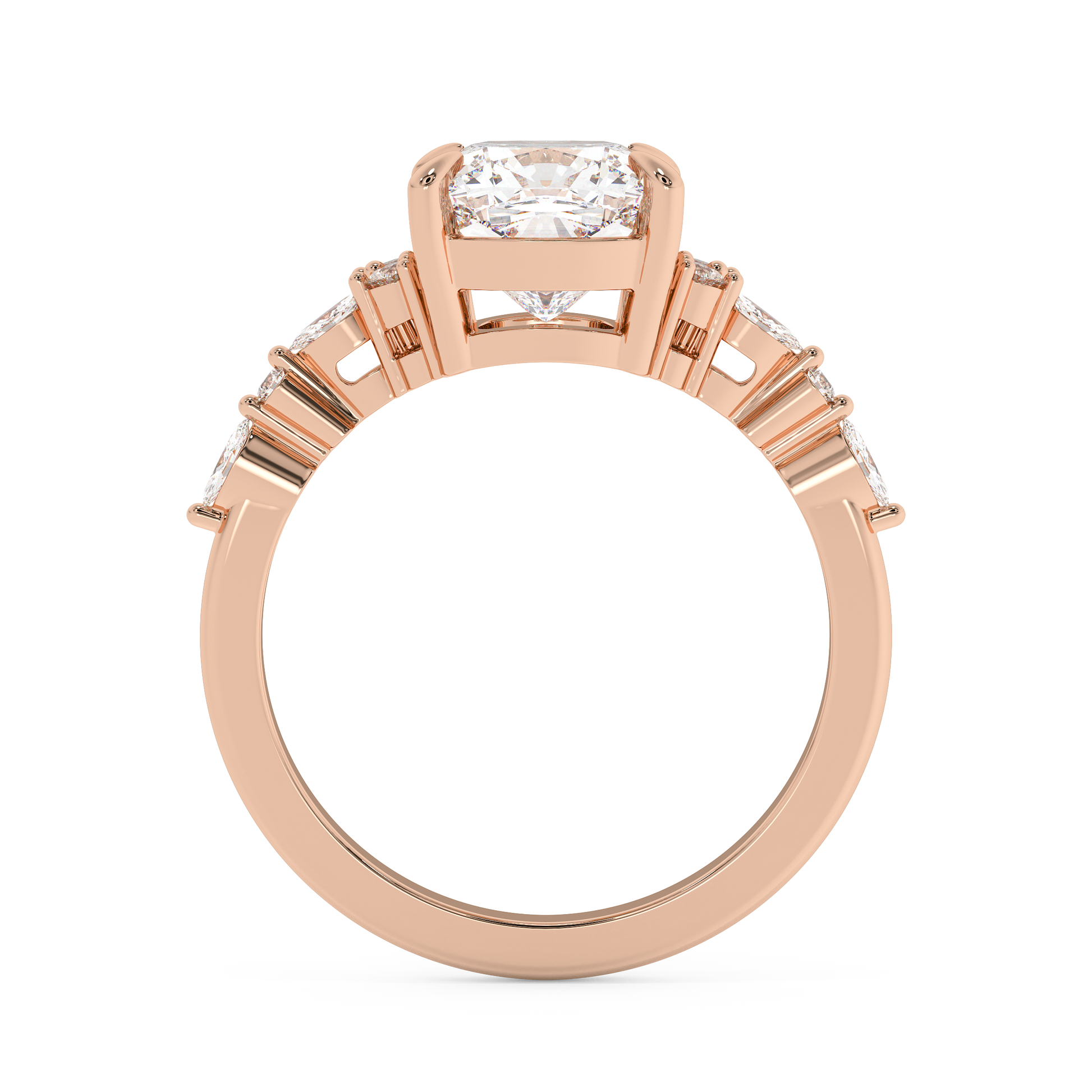 Emerald Solitaire Lab Grown Diamond Engagement Ring