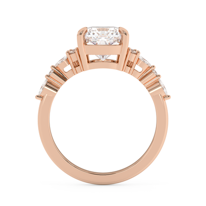 Emerald Solitaire Lab Grown Diamond Engagement Ring