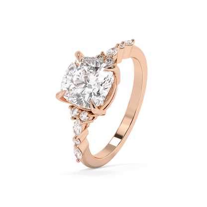 Emerald Solitaire Lab Grown Diamond Engagement Ring
