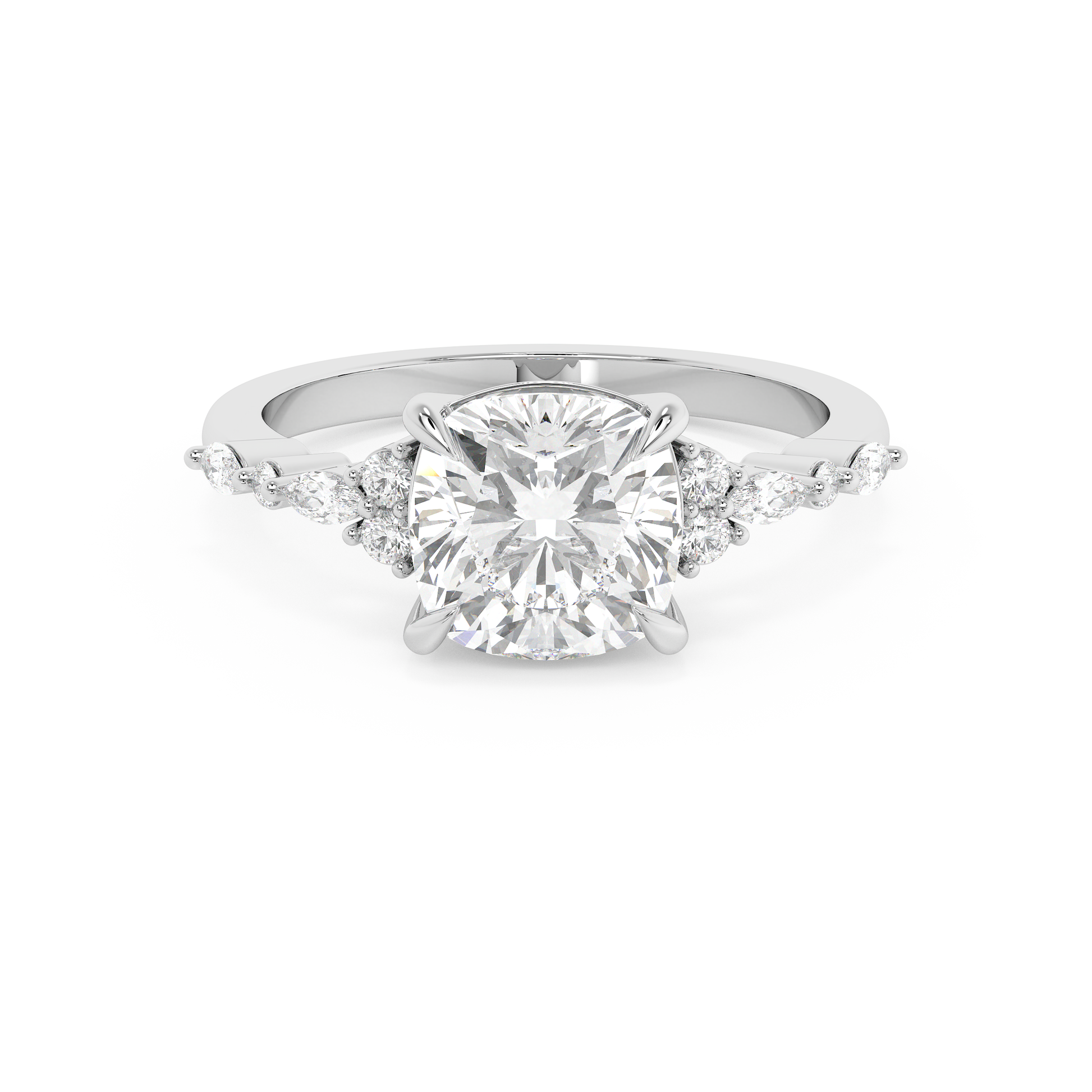 Emerald Solitaire Lab Grown Diamond Engagement Ring