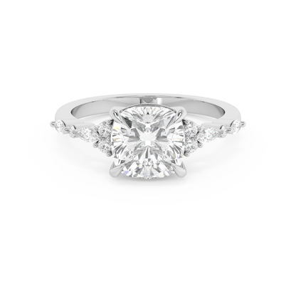 Emerald Solitaire Lab Grown Diamond Engagement Ring