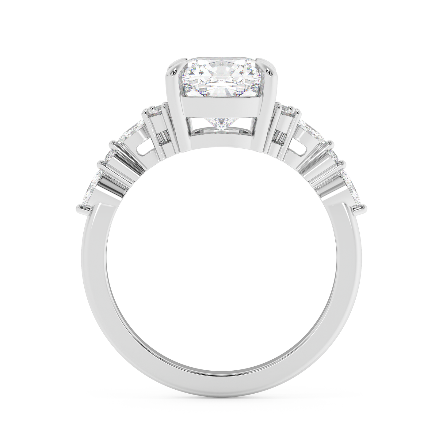 Emerald Solitaire Lab Grown Diamond Engagement Ring