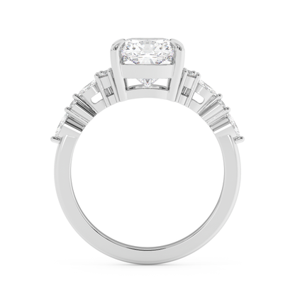 Emerald Solitaire Lab Grown Diamond Engagement Ring