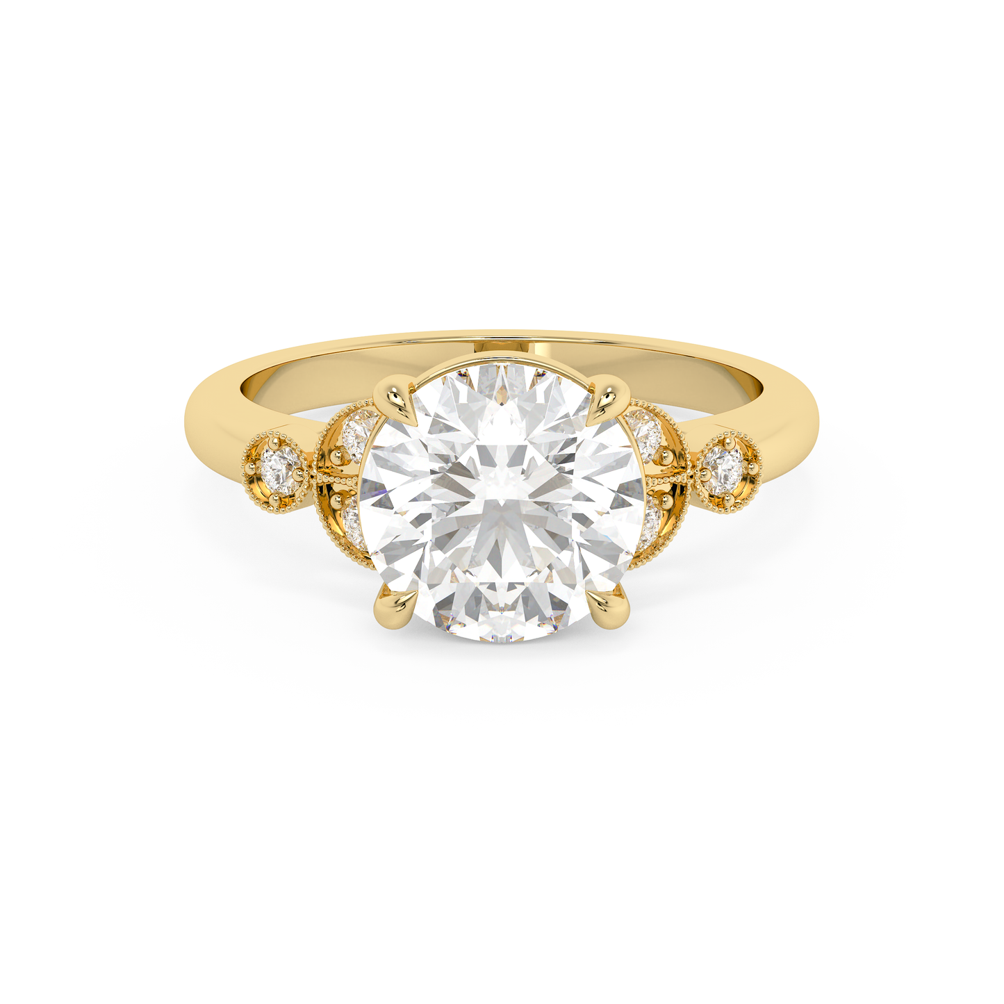 Emerald Solitaire Lab Grown Diamond Engagement Ring