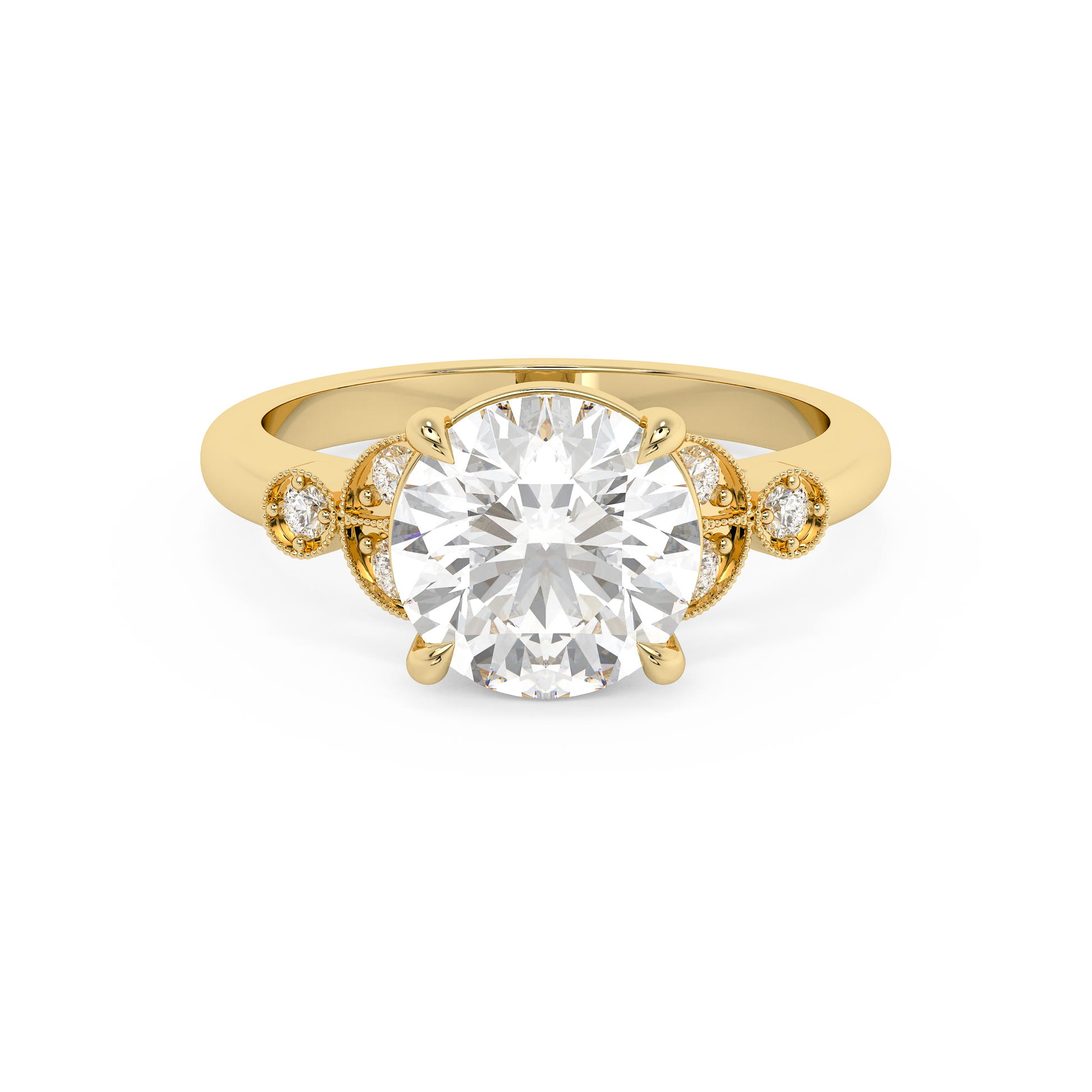 Emerald Solitaire Lab Grown Diamond Engagement Ring