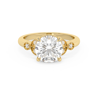 Emerald Solitaire Lab Grown Diamond Engagement Ring