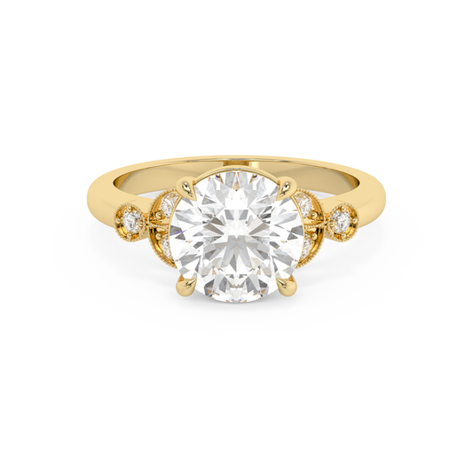 Emerald Solitaire Lab Grown Diamond Engagement Ring