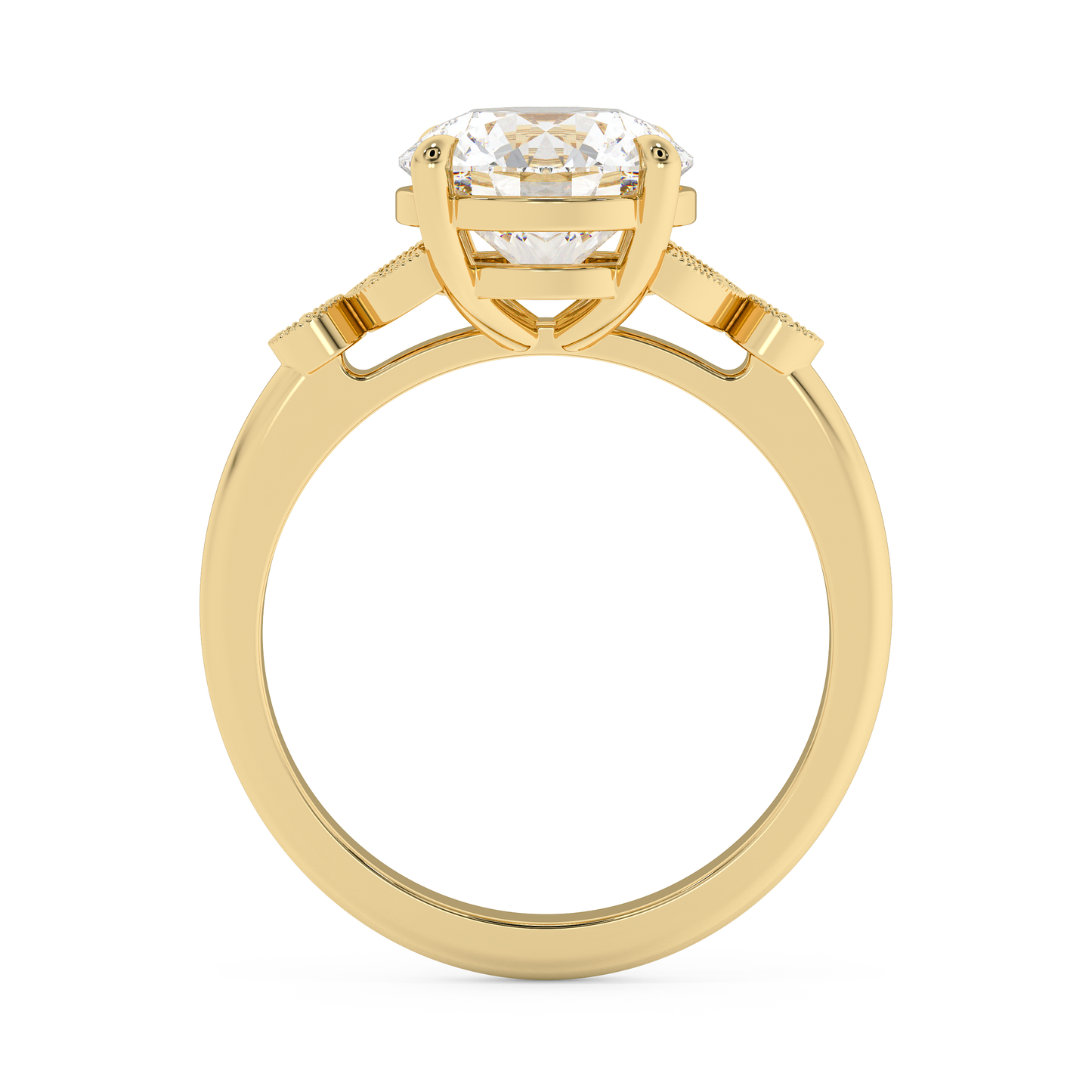 Emerald Solitaire Lab Grown Diamond Engagement Ring
