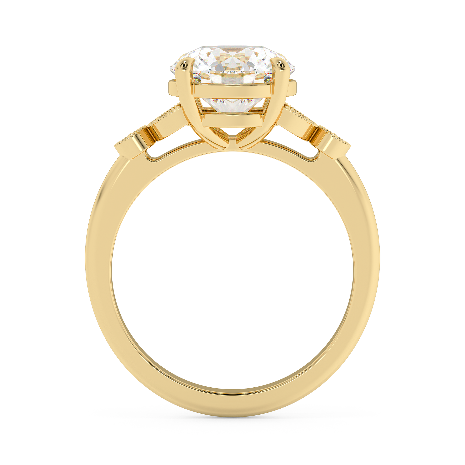 Emerald Solitaire Lab Grown Diamond Engagement Ring