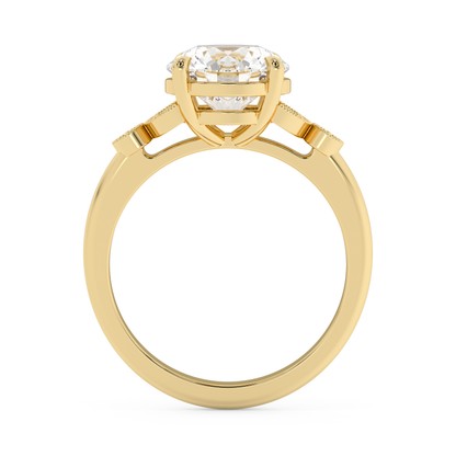 Emerald Solitaire Lab Grown Diamond Engagement Ring