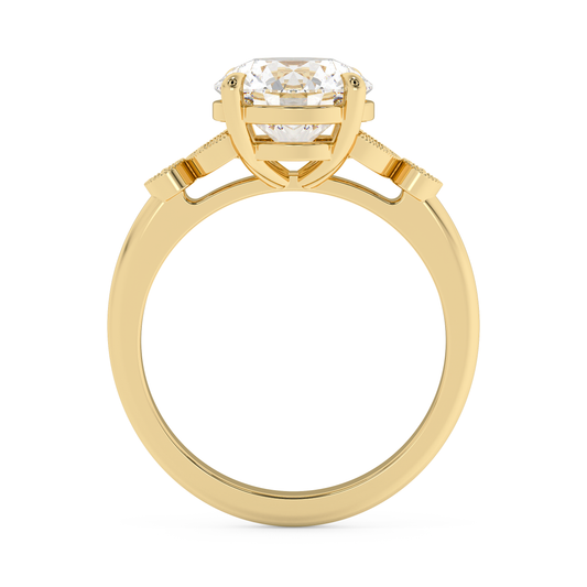 Emerald Solitaire Lab Grown Diamond Engagement Ring