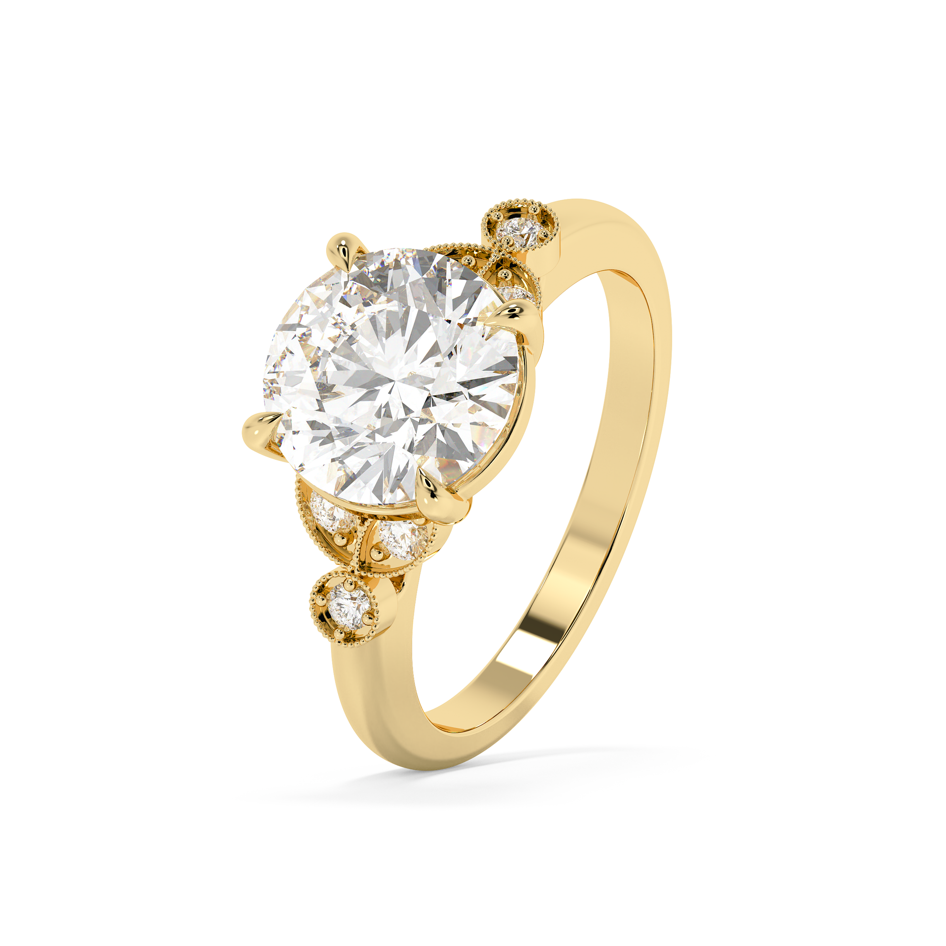 Emerald Solitaire Lab Grown Diamond Engagement Ring