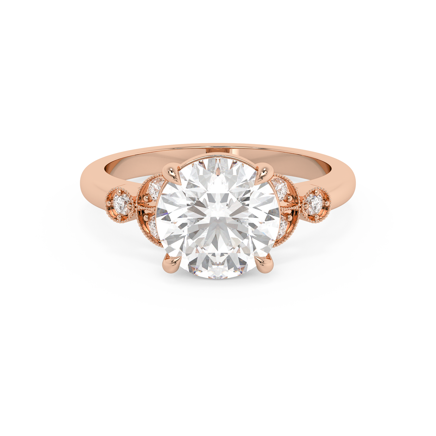 Emerald Solitaire Lab Grown Diamond Engagement Ring