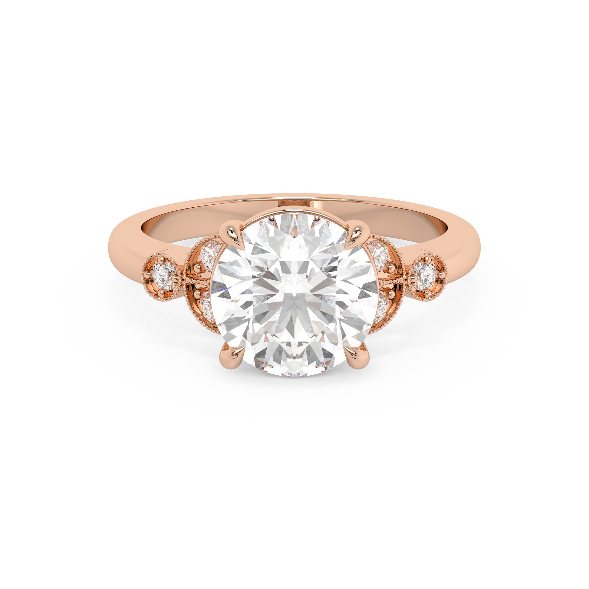 Emerald Solitaire Lab Grown Diamond Engagement Ring