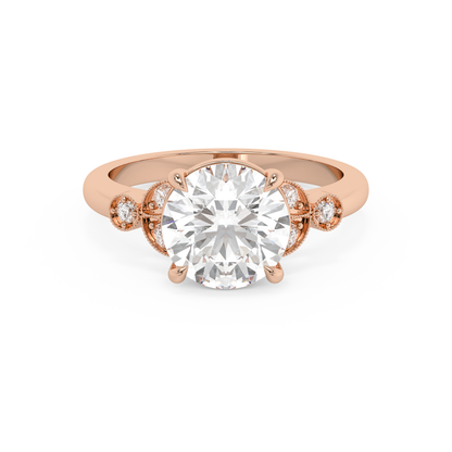 Emerald Solitaire Lab Grown Diamond Engagement Ring