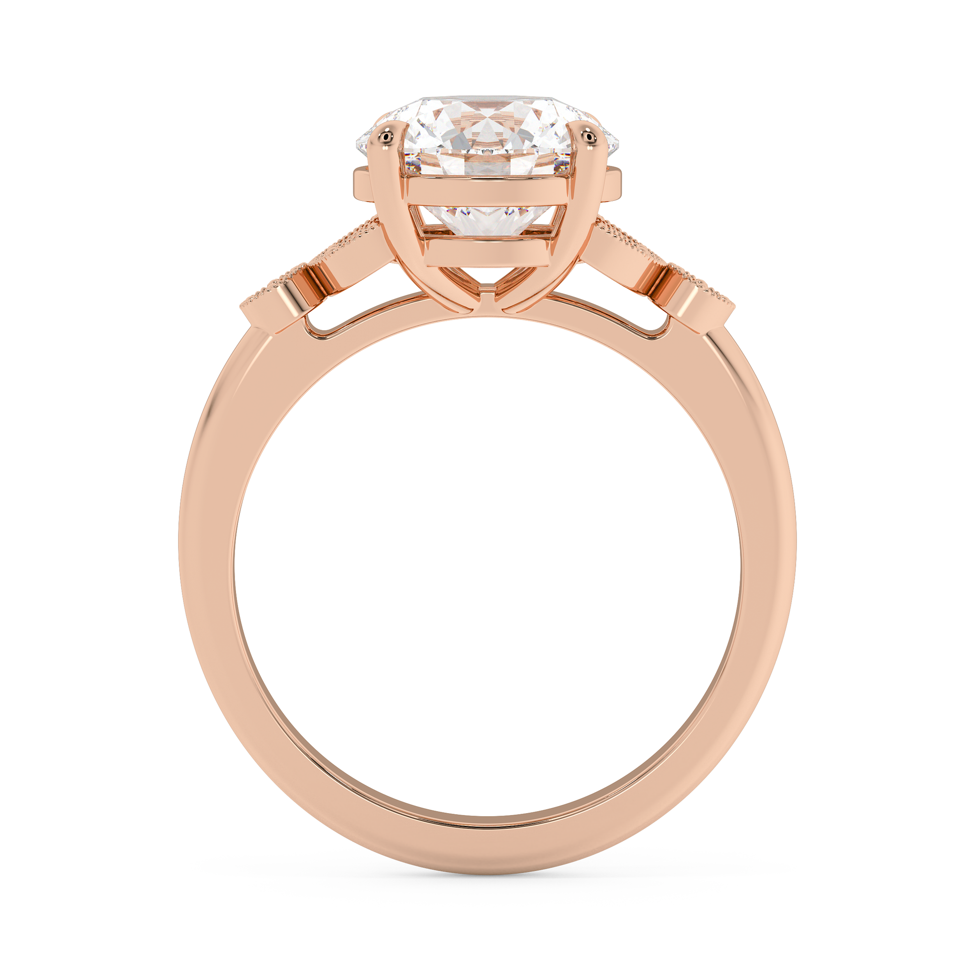 Emerald Solitaire Lab Grown Diamond Engagement Ring