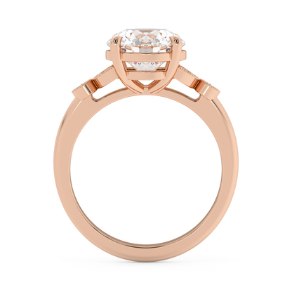 Emerald Solitaire Lab Grown Diamond Engagement Ring