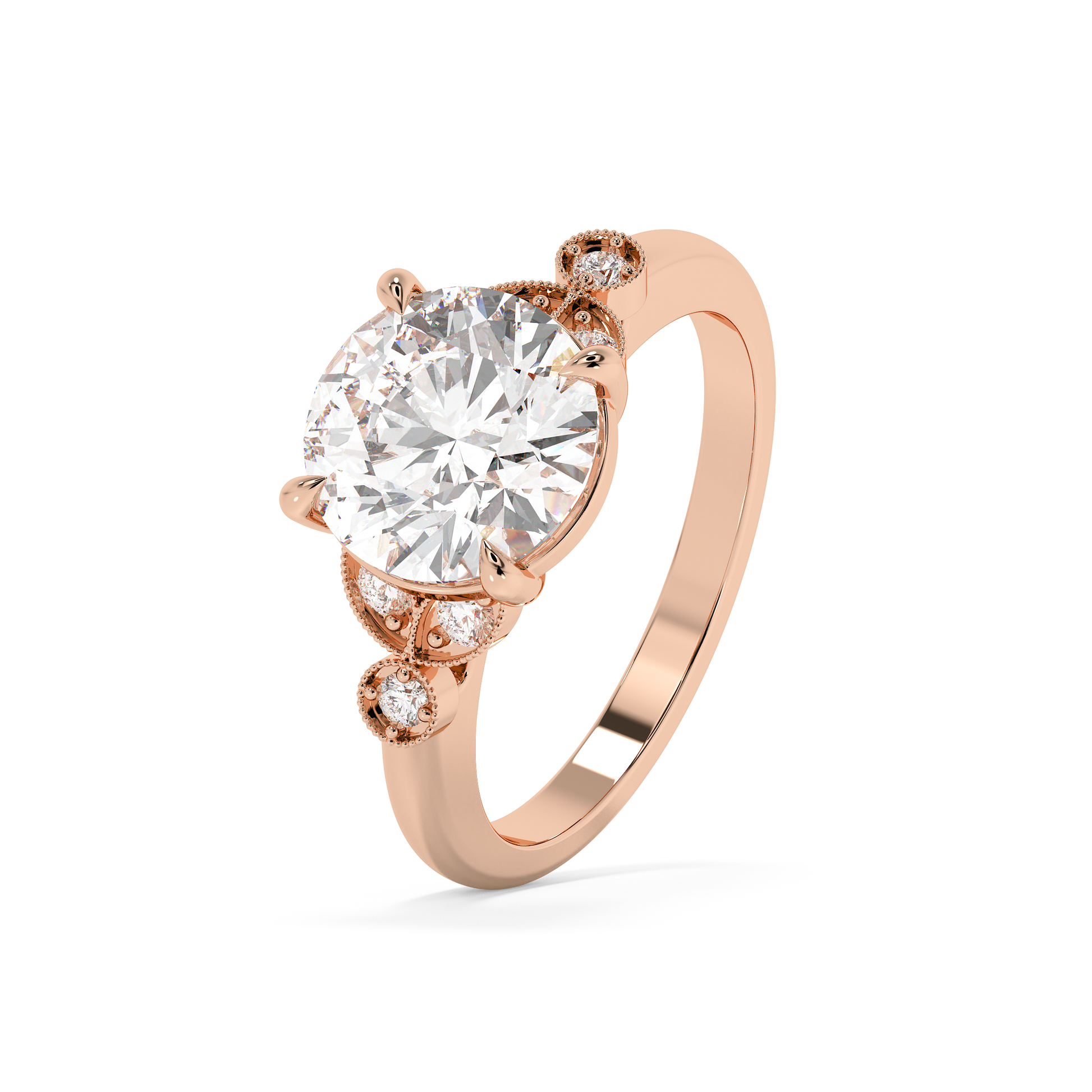 Emerald Solitaire Lab Grown Diamond Engagement Ring