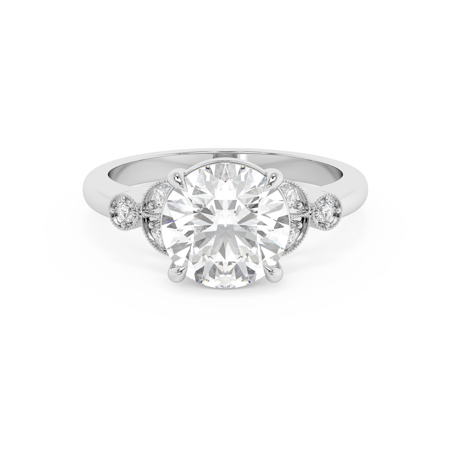 Emerald Solitaire Lab Grown Diamond Engagement Ring