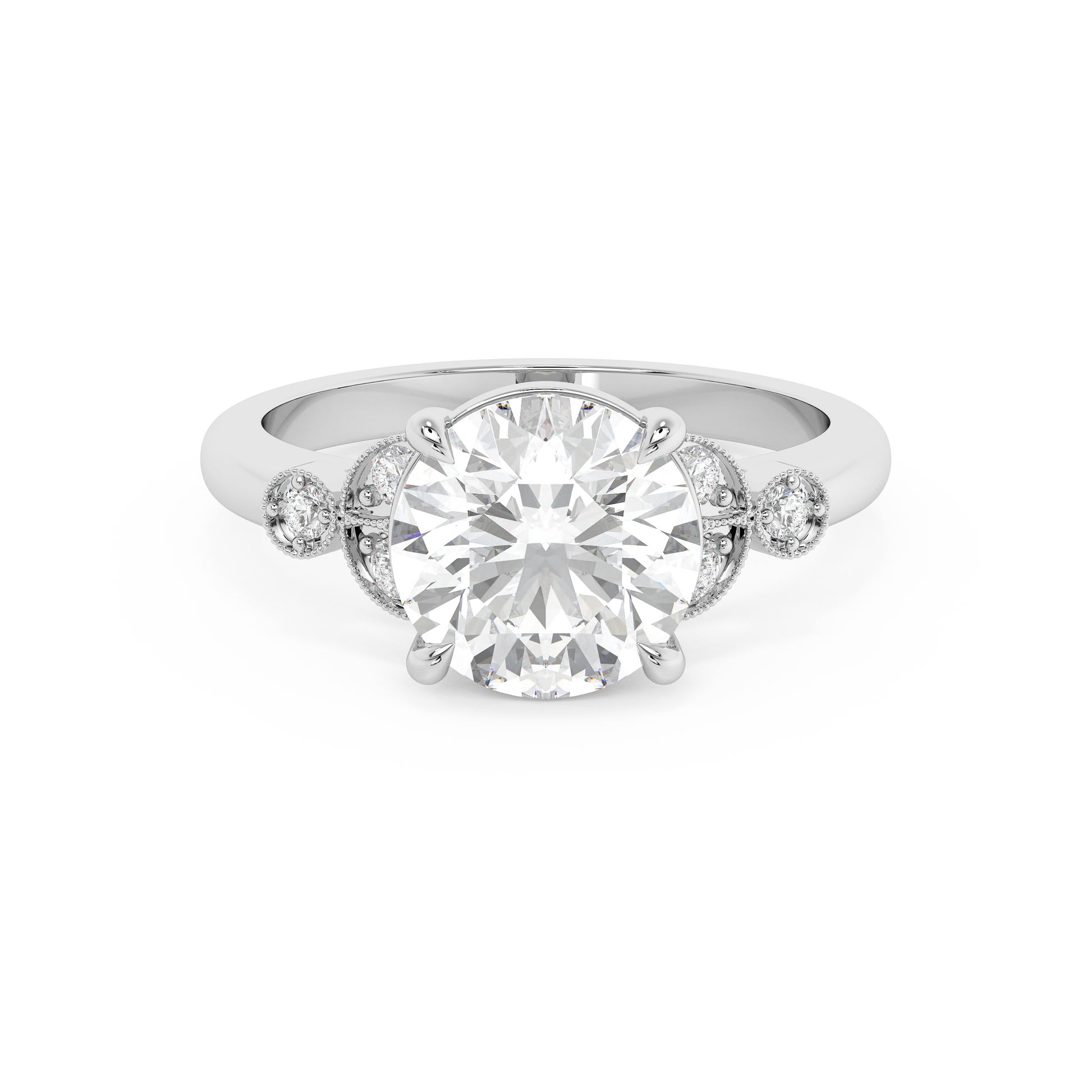 Emerald Solitaire Lab Grown Diamond Engagement Ring