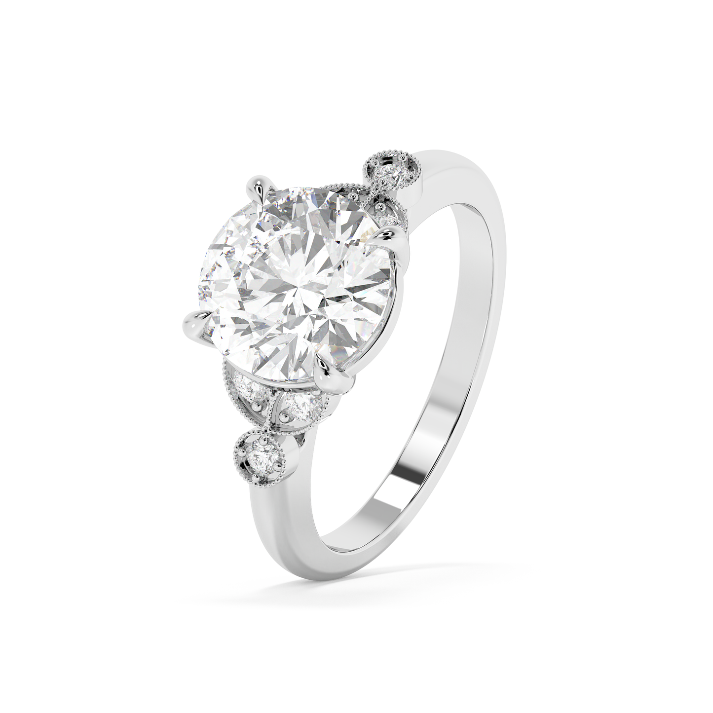 Emerald Solitaire Lab Grown Diamond Engagement Ring