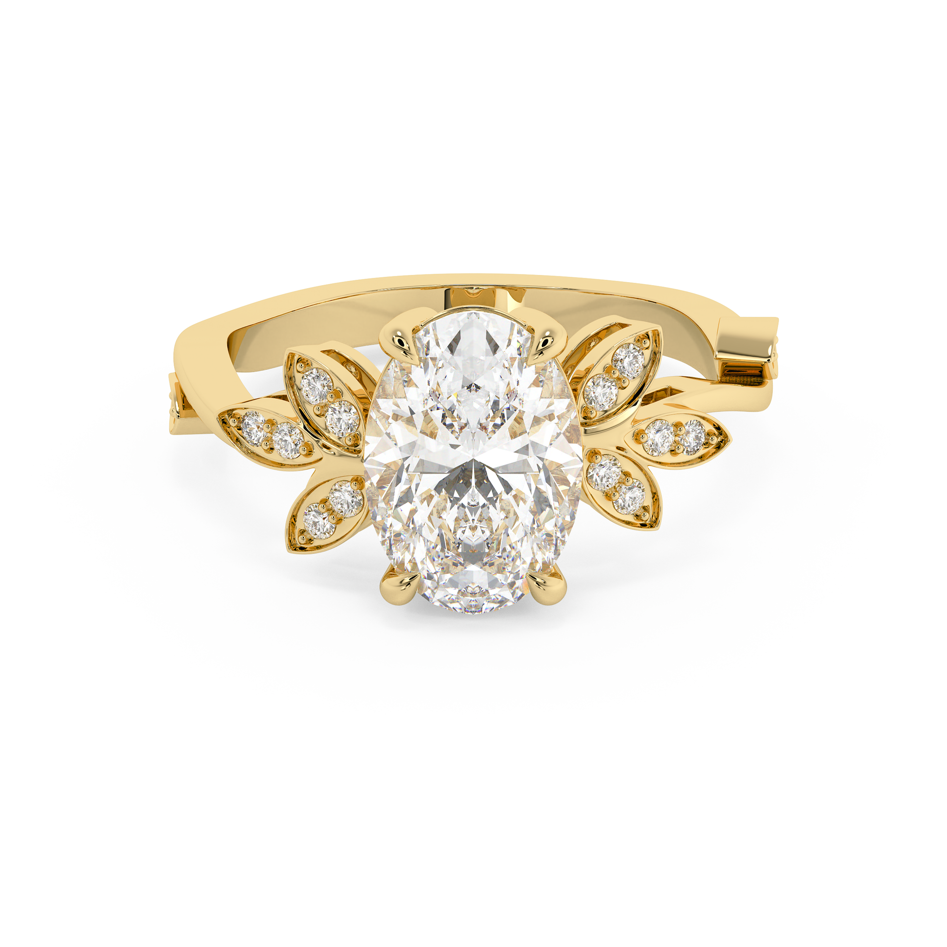 Emerald Solitaire Lab Grown Diamond Engagement Ring