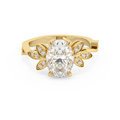 Emerald Solitaire Lab Grown Diamond Engagement Ring