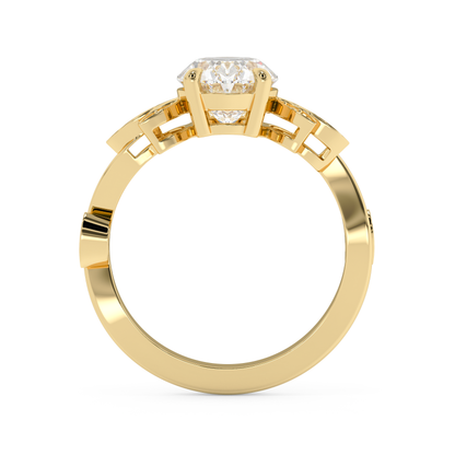 Emerald Solitaire Lab Grown Diamond Engagement Ring