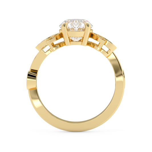 Emerald Solitaire Lab Grown Diamond Engagement Ring