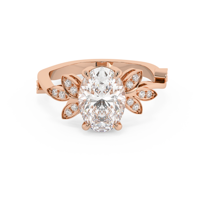 Emerald Solitaire Lab Grown Diamond Engagement Ring